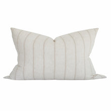 Benson tan and cream dash stripe pillow cover, view 2