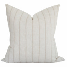 Benson tan and cream dash stripe pillow cover