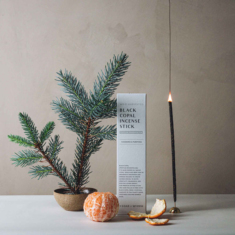 Set of 7 Black Copal incense sticks by Cedar and Myrrh