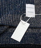 Cobalt and Platinum Yak Down Beehive Knit Throw