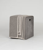 Platinum and White Purl Knit Yak Down Throw