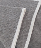 Platinum and White Purl Knit Yak Down Throw