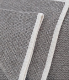 Platinum and White Purl Knit Yak Down Throw