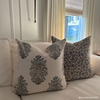 Juliette in a blue coastal modern organic pillow arrangement