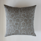 Briette slate blue and taupe floral pillow cover, view 8