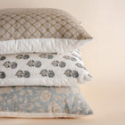 Lark Floral Block Printed Pillow Cover | Blue