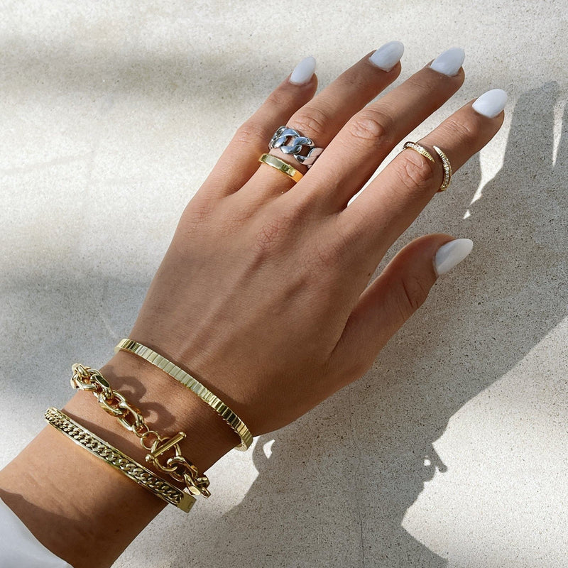 Dainty gold plated cubic zirconia ring