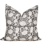 Auburn Floral Block Printed Pillow Cover | Brown