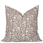 Nina Floral Block Printed Pillow Cover | Brown
