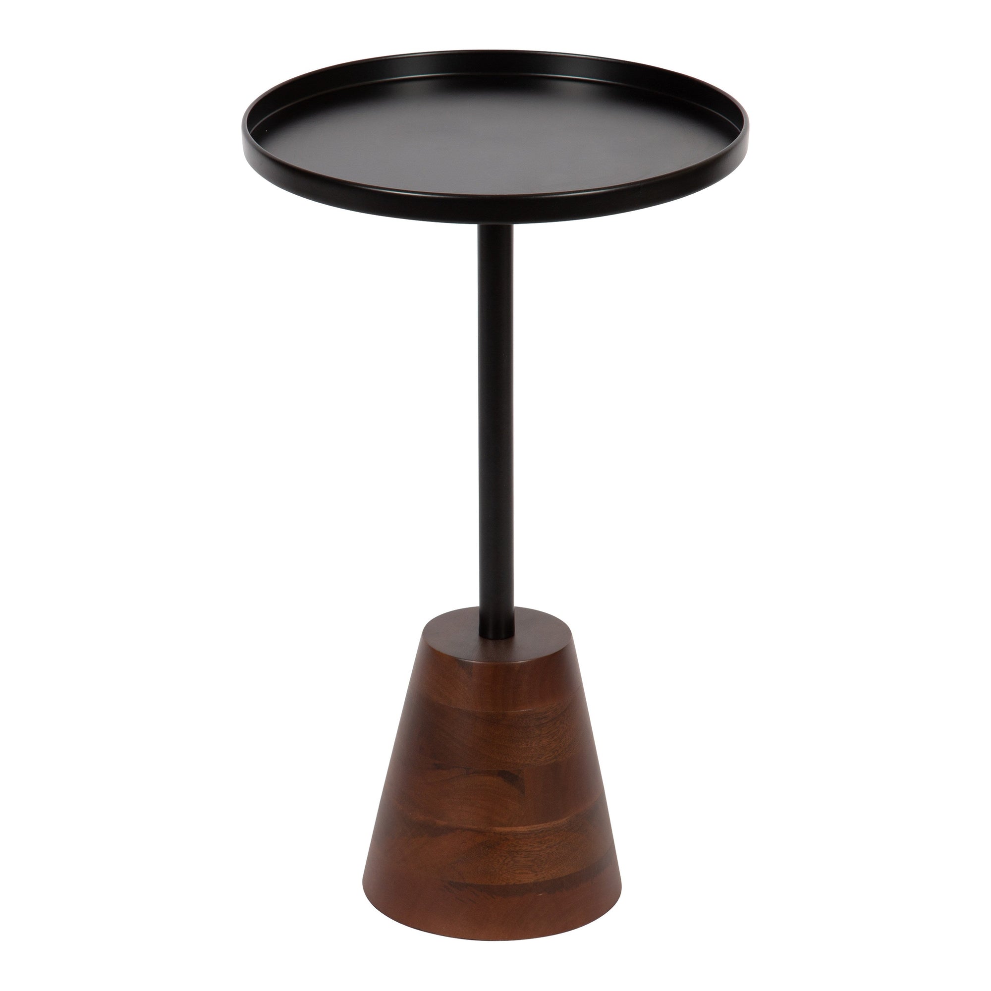 Tira Round Metal and Wood Side Table