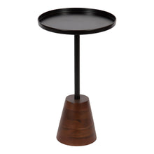 Tira Round Metal and Wood Side Table