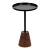 Tira Round Metal and Wood Side Table