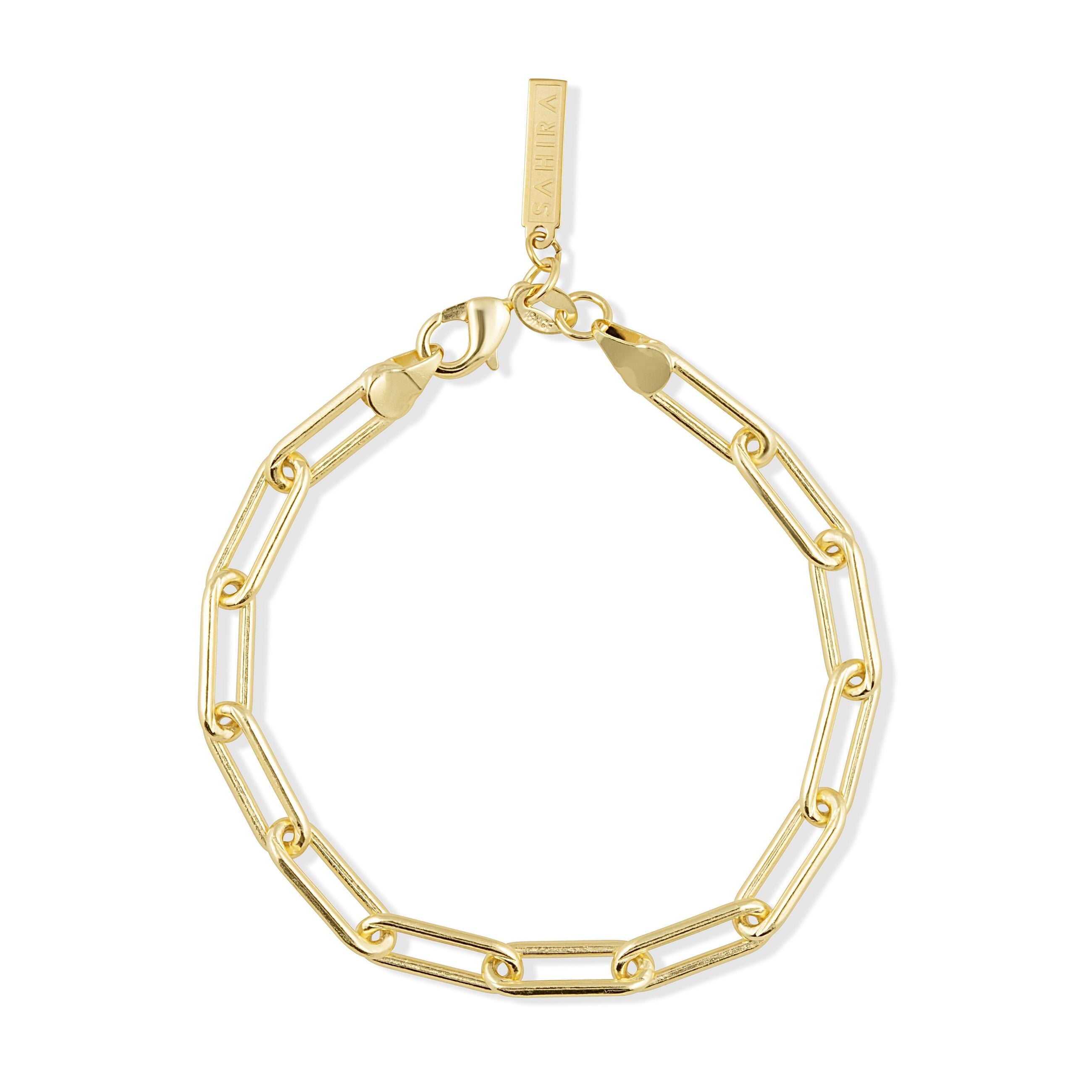 Carrie Paperclip Link Bracelet in 18k gold plated stainless steel
