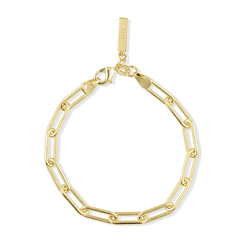 Carrie Paperclip Link Bracelet in 18k gold plated stainless steel