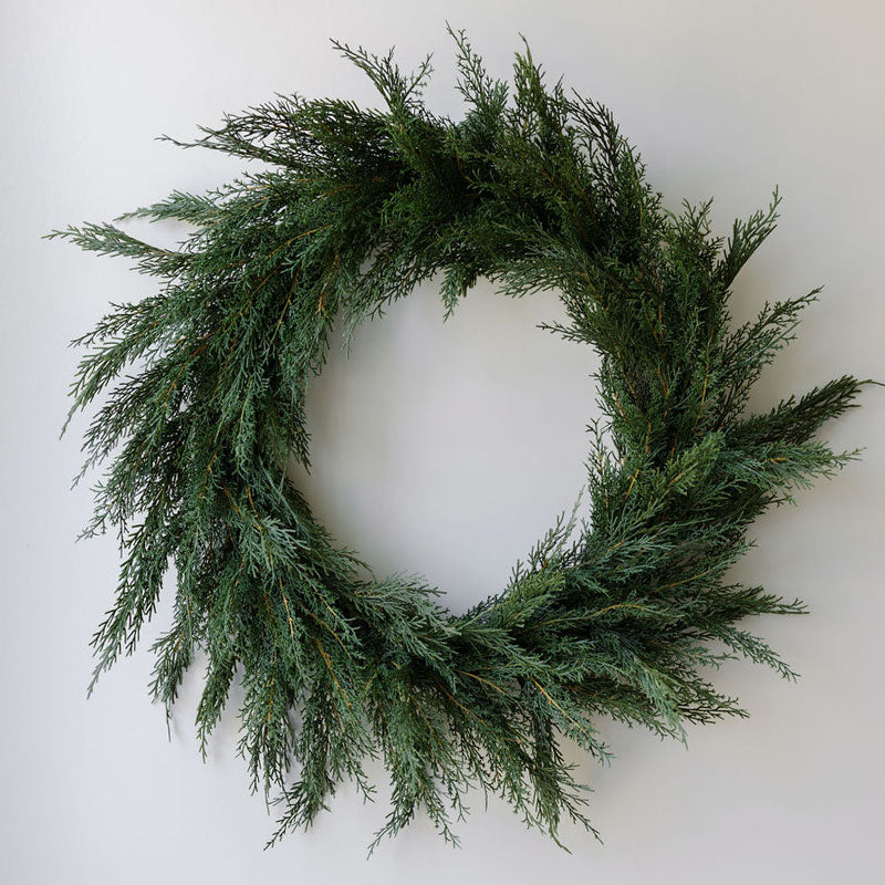 Artificial cedar wreath for holiday door or wall décor