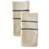 Set of two Chamo handwoven Ethiopian cotton napkins folded on table