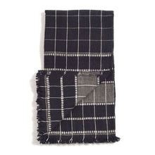 Charco black checks pattern handwoven organic cotton throw – One Affirmation
