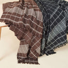 Charco black checks pattern handwoven organic cotton throw – One Affirmation
