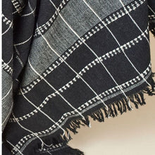 Charco black checks pattern handwoven organic cotton throw – One Affirmation