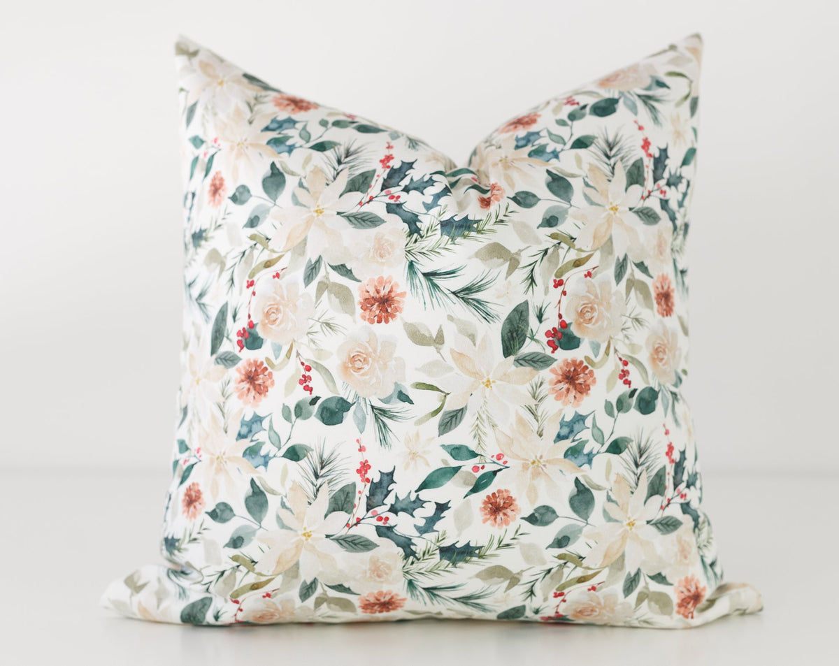 Cheyenne winter botanical floral pillow cover, view 3
