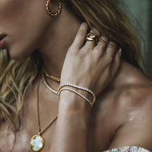 Close-up of adjustable Chloe Tennis Bracelet clasp