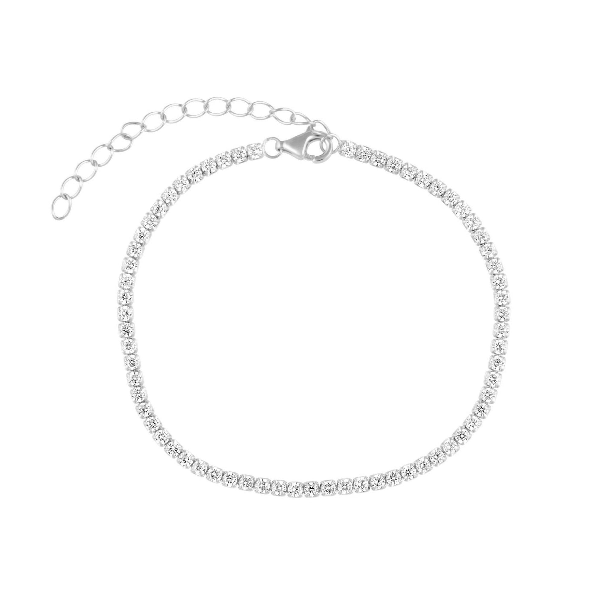 Chloe Tennis Bracelet styled in layered bracelet stack