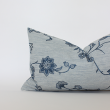 Veera blue and white floral pillow cover, view 6