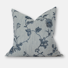Veera blue and white floral pillow cover
