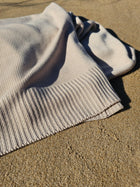 Classic Drift bamboo knit throw blanket in Warm Sand – view 10