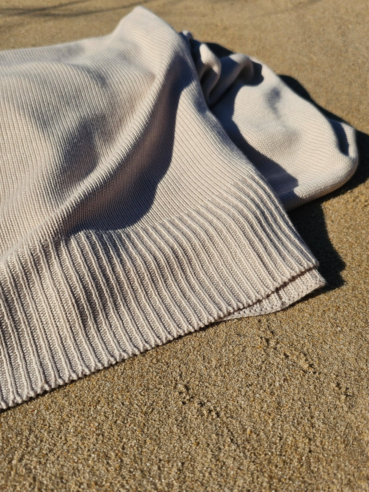 Classic Drift bamboo knit throw blanket in Warm Sand – view 10