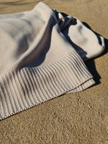 Classic Drift bamboo knit throw blanket in Warm Sand – view 10