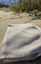 Classic Drift bamboo knit throw blanket in Warm Sand – view 3