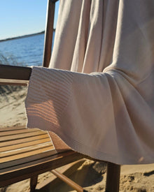 Classic Drift bamboo knit throw blanket in Warm Sand – view 8