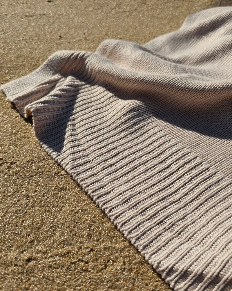 Classic Drift bamboo knit throw blanket in Warm Sand – view 2