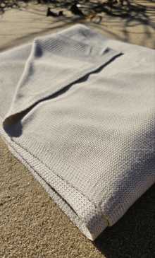 Classic Drift bamboo knit throw blanket in Warm Sand – view 5