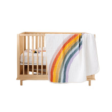 Rainbow Connection Quilt with colorful hand-painted design