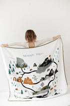 47x47 cotton muslin quilt featuring U.S. park designs