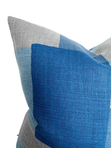 Collage Pillow Cover in Indigo Gray, Peter Dunham Textiles