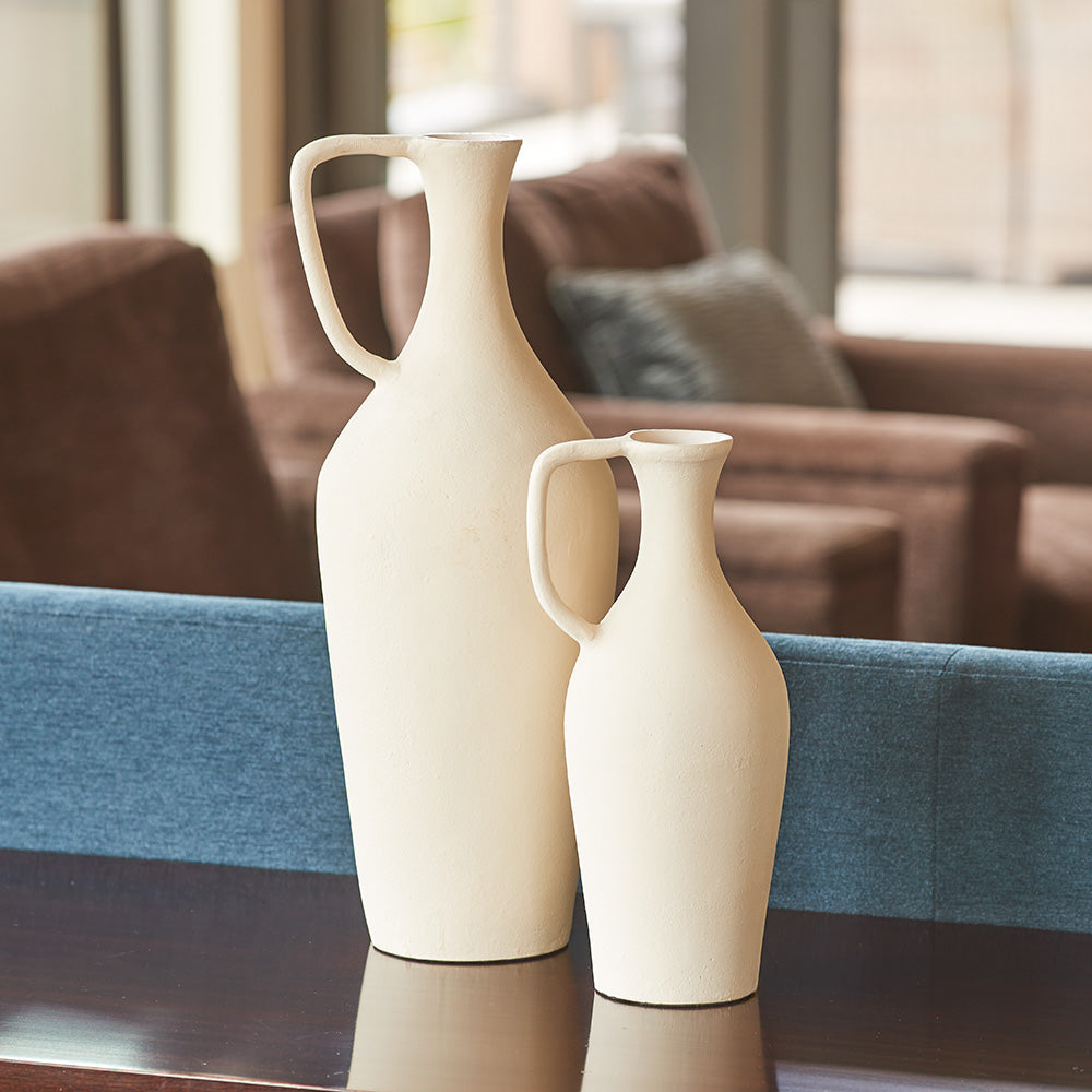 Artisan pitcher vase with organic texture and design