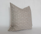 Perin neutral textured stripe pillow cover, view 5