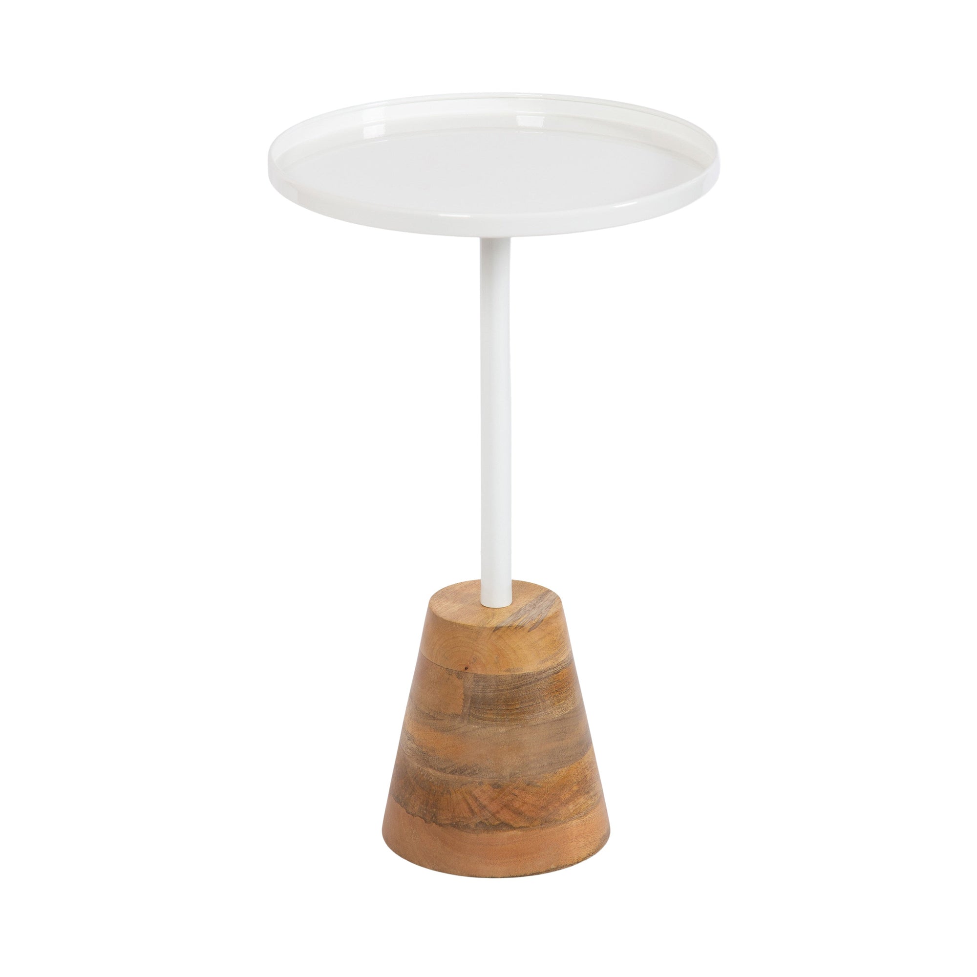 Tira Round Metal and Wood Side Table