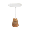 Tira Round Metal and Wood Side Table