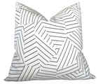 Deconstructed Stripe Pillow Cover in Black, Indoor Outdoor Pillows, Schumacher Textiles