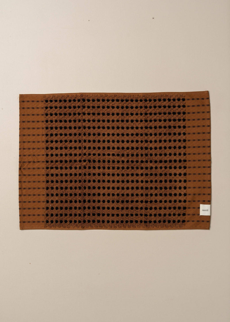 Turkish Hand Towel - Chocolate/Black