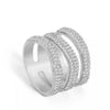 Elle Pave Ring styled in a stack with dainty rings