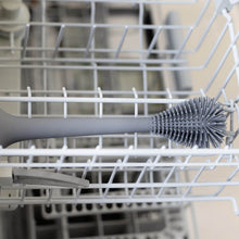 Kitchen bottle brush with long-lasting silicone bristles