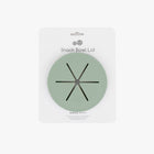 Close-up of silicone snack lid with flexible opening