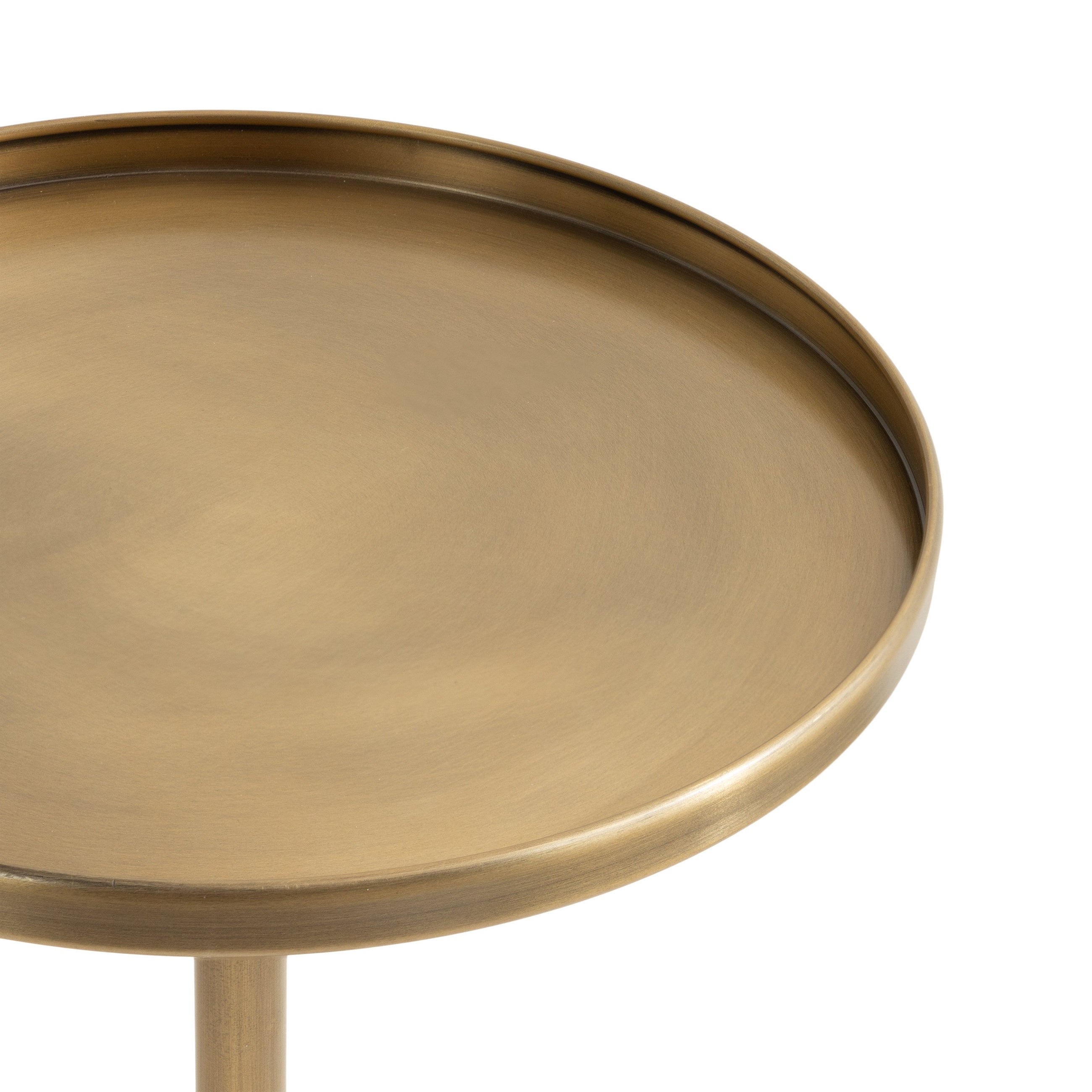 Tira Round Metal and Wood Side Table