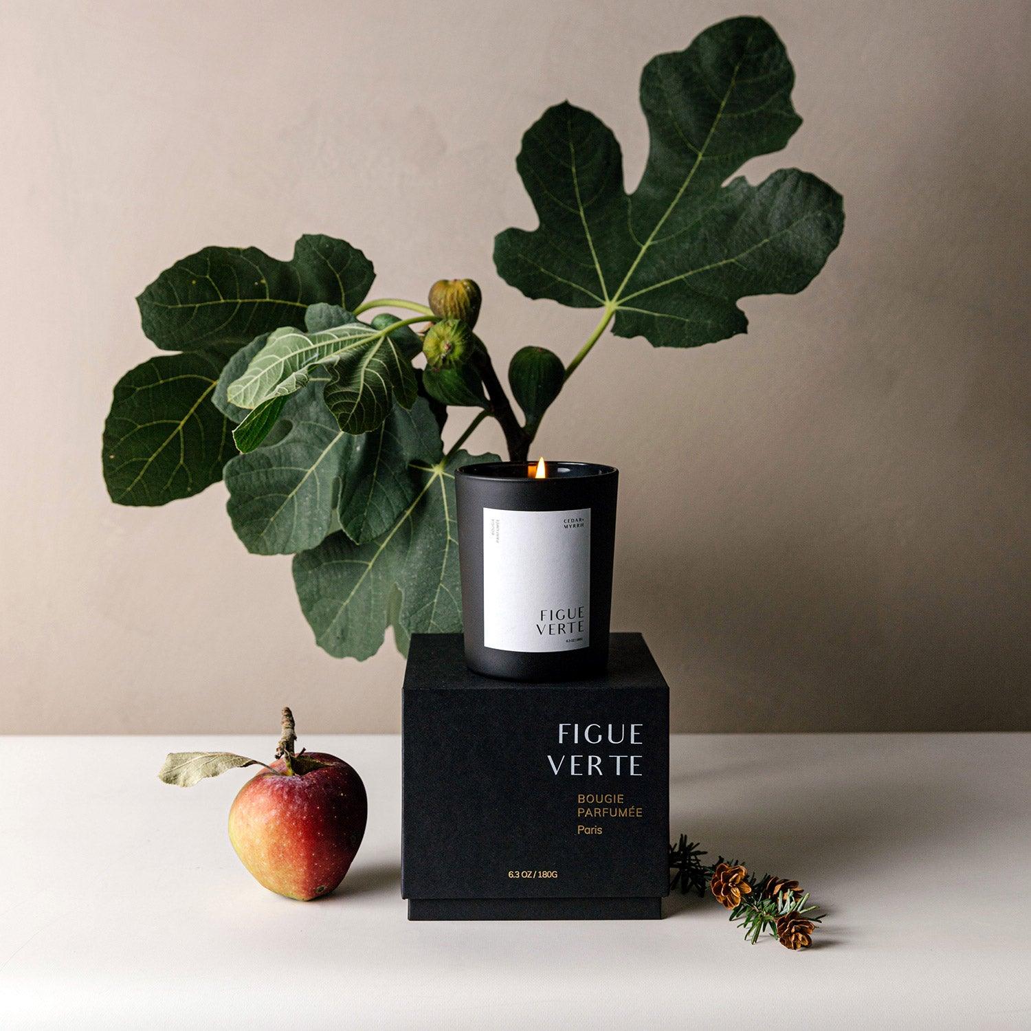 Luxury fig-scented candle with natural wax blend