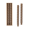 Set of two unscented twisted taper candles in neutral tones